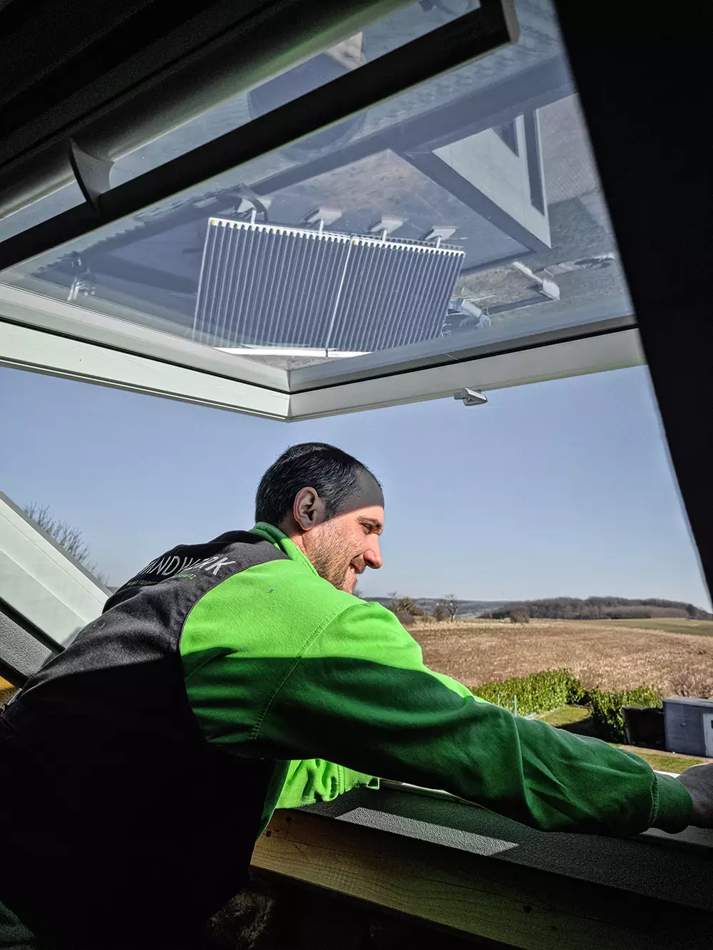 Dachfenster geöffnet mit WANDWERKER