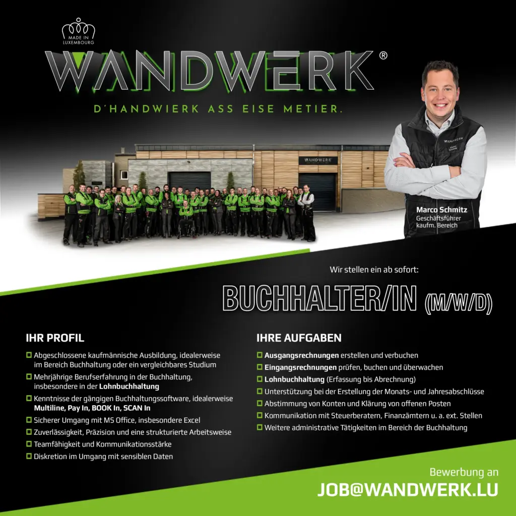 wandwerk stellenanzeige buchhalter