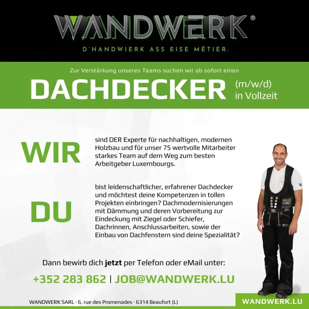 wandwerk stellenanzeige dachdecker